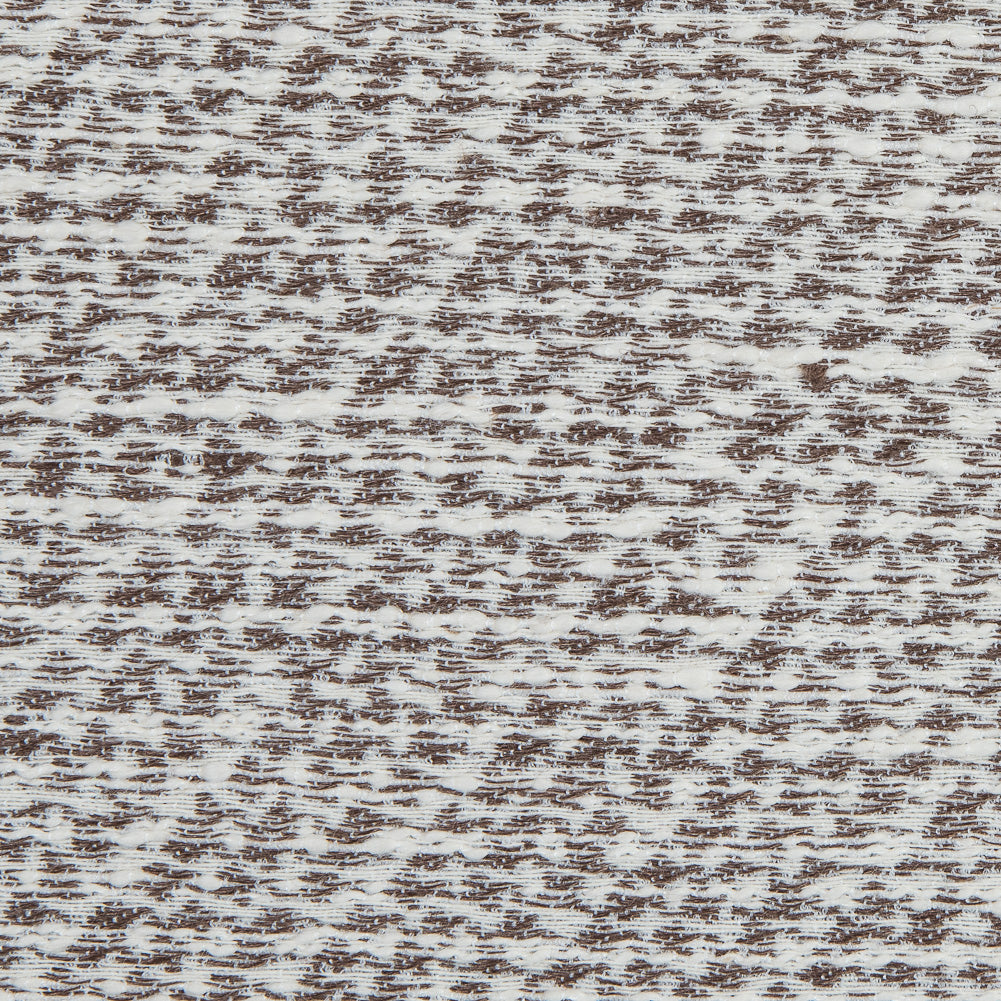 Brown and Ivory Stretch Cotton Tweed