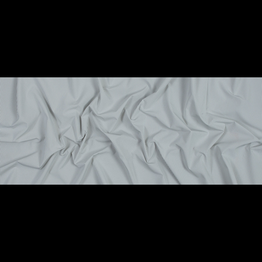 Theory Light Slate and White Striped Polyester Shirting
