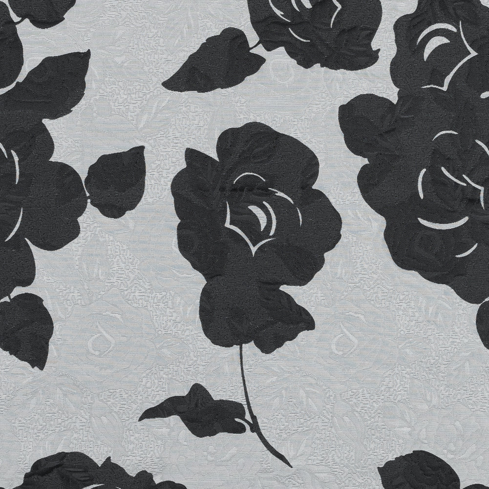 Black and Gray Rose Jacquard