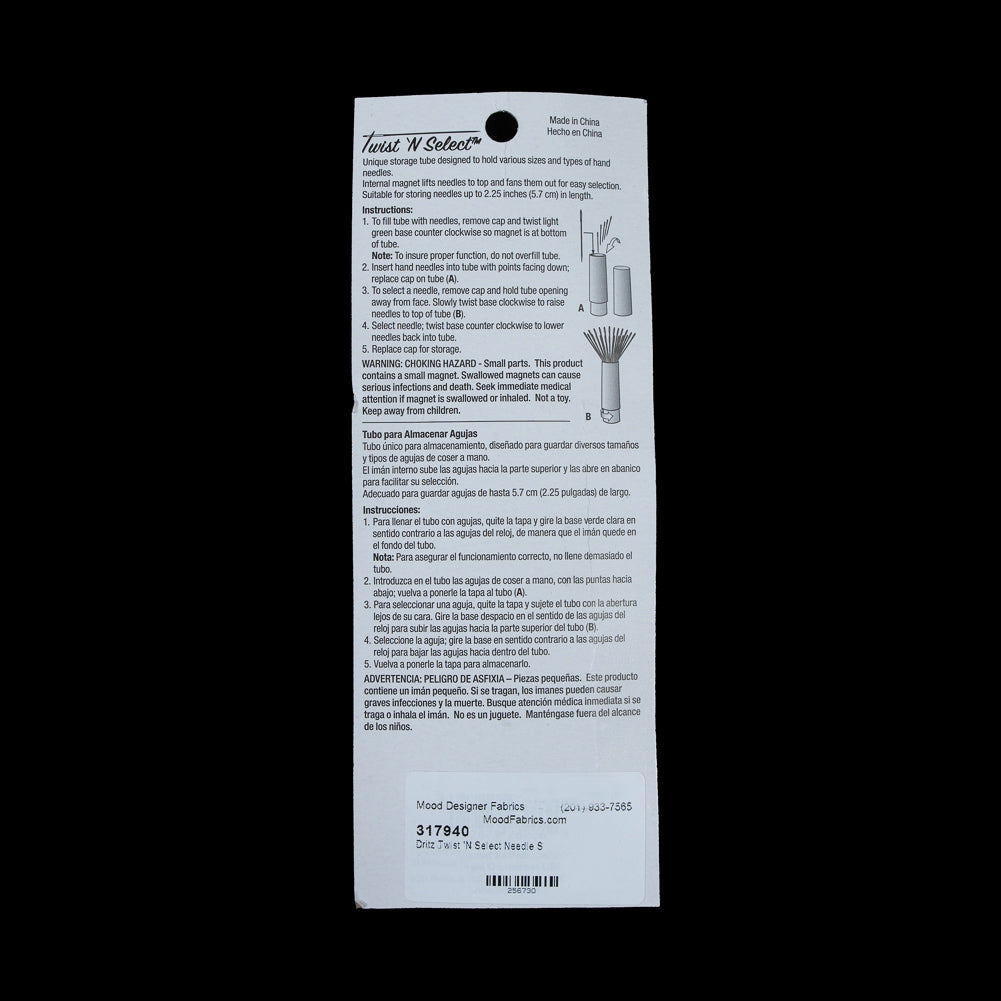 Dritz Twist 'N Select Needle Storage Tube