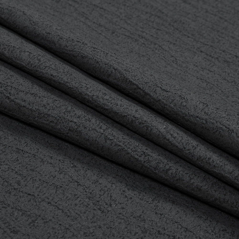 Black Cotton Woven with a Stitched Design and Charcoal Painted Coating