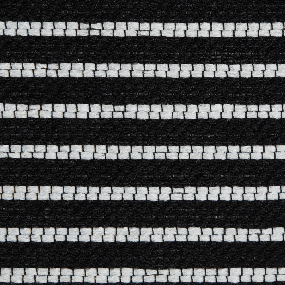 Sea NY Black and White Striped Loosely Woven Cotton Blend