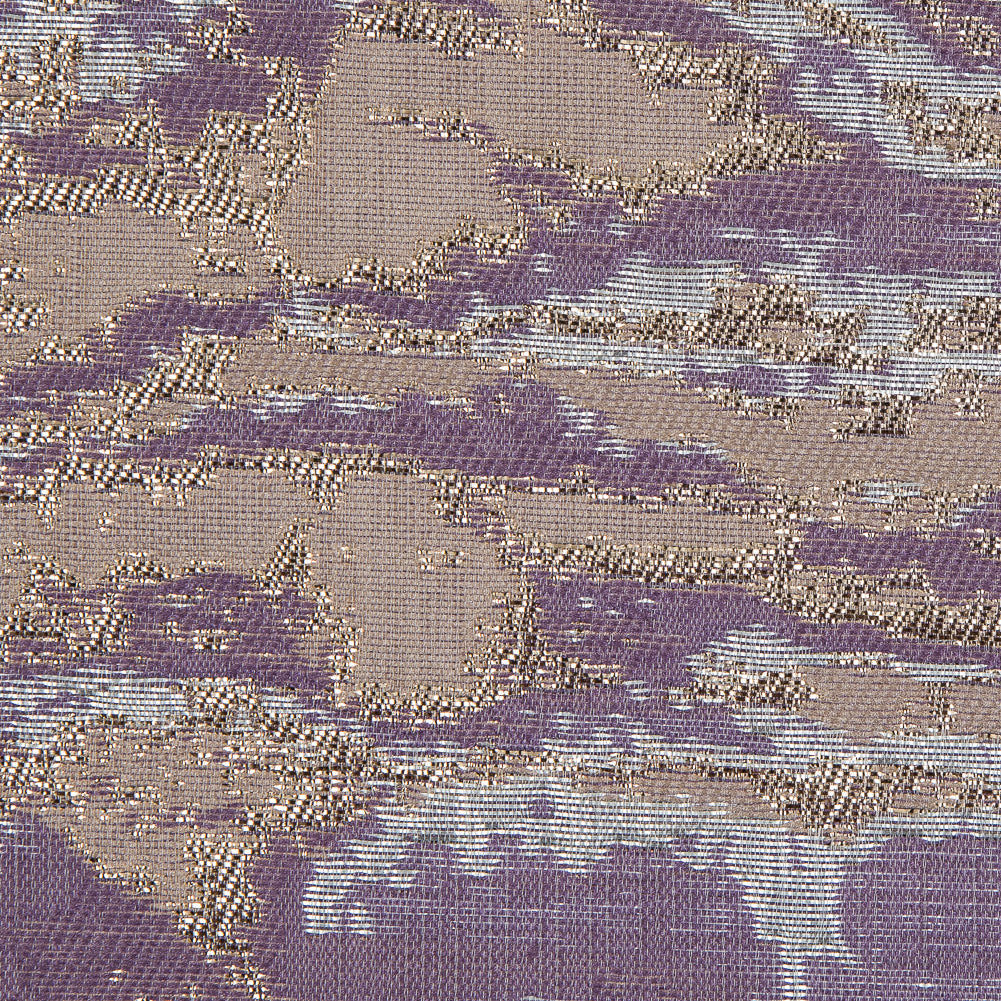 Metallic Gold, Lavender and Mauve Abstract Jacquard