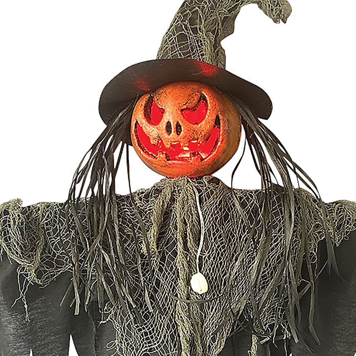 Pumpkin Hanging Scarecrow Rustic Ragged Clothes Halloween Decoration