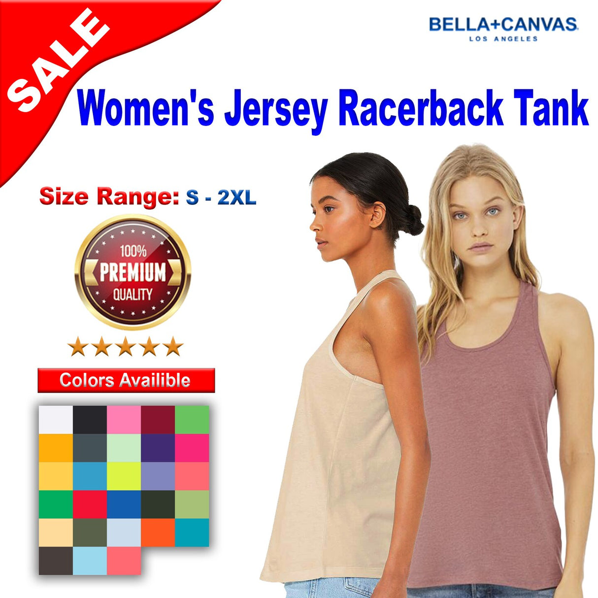 BELLA + CANVAS® Women's Jersey Racerback Tank - 6008