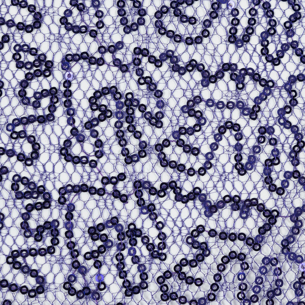 Netting with All-Over Circle Baby Sequins - Purple