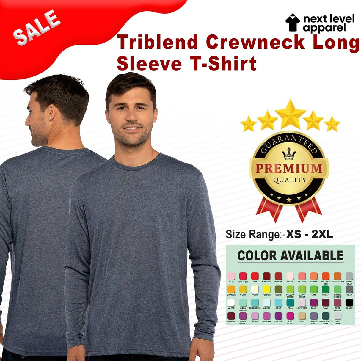 Next Level® Triblend Crewneck Long Sleeve T-Shirt