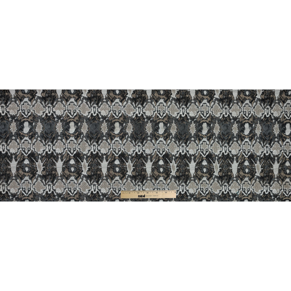 Gray and Beige Abstract Jacquard