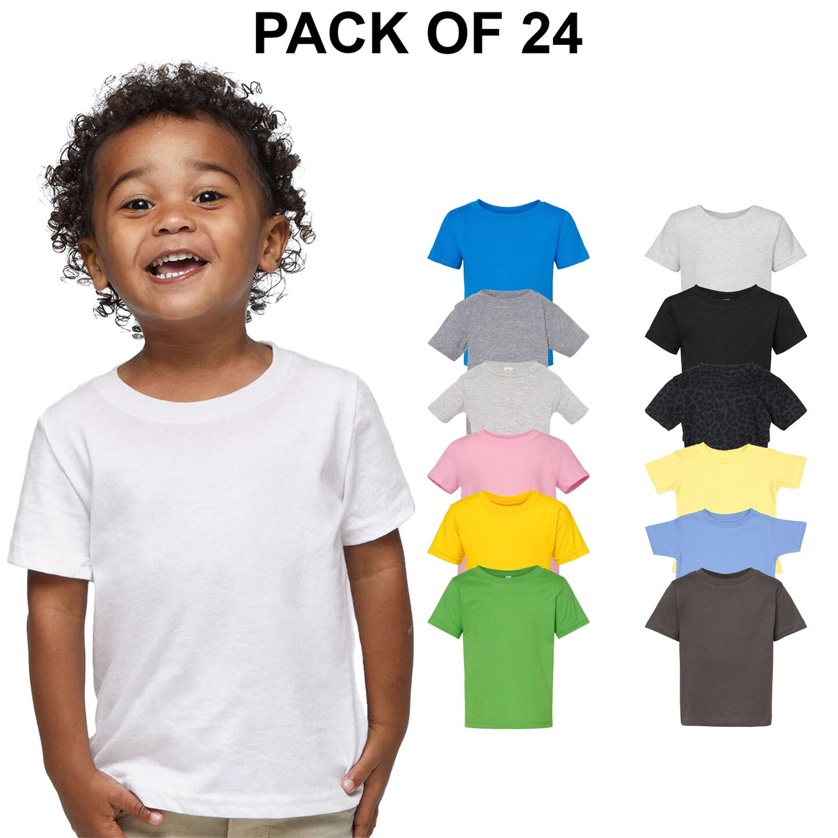 24 PACK: RADYAN® Infant Fine Jersey Short Sleeve Crew Neck Tee