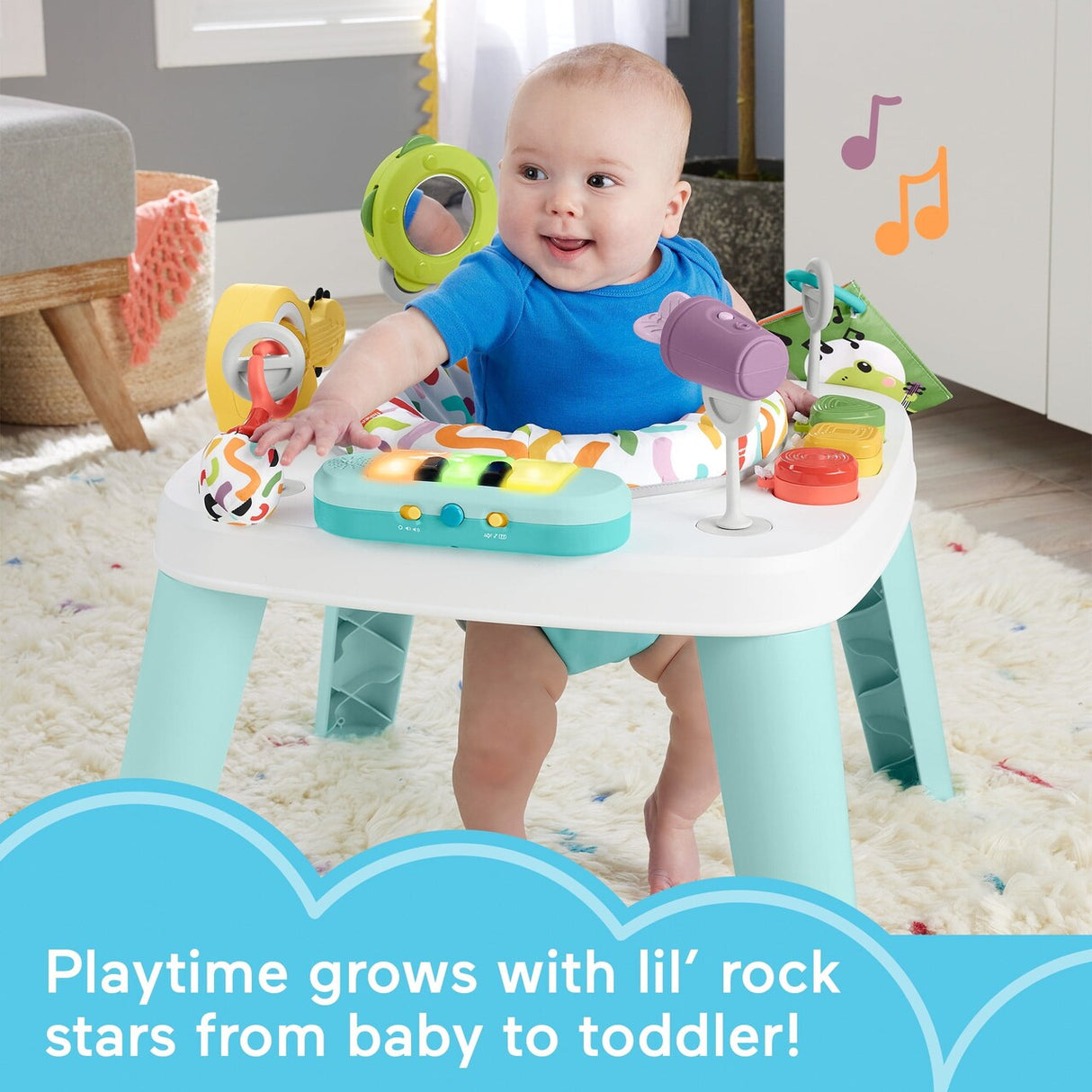 Fisher-Price HNR23 3-in-1 Hit Wonder Activity Center – Interactive Play for Ages 4–9 Months