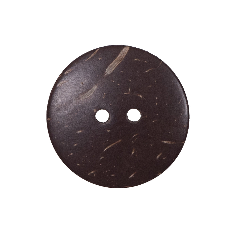 Italian Brown Etched Coconut Button - 40L/25.5mm