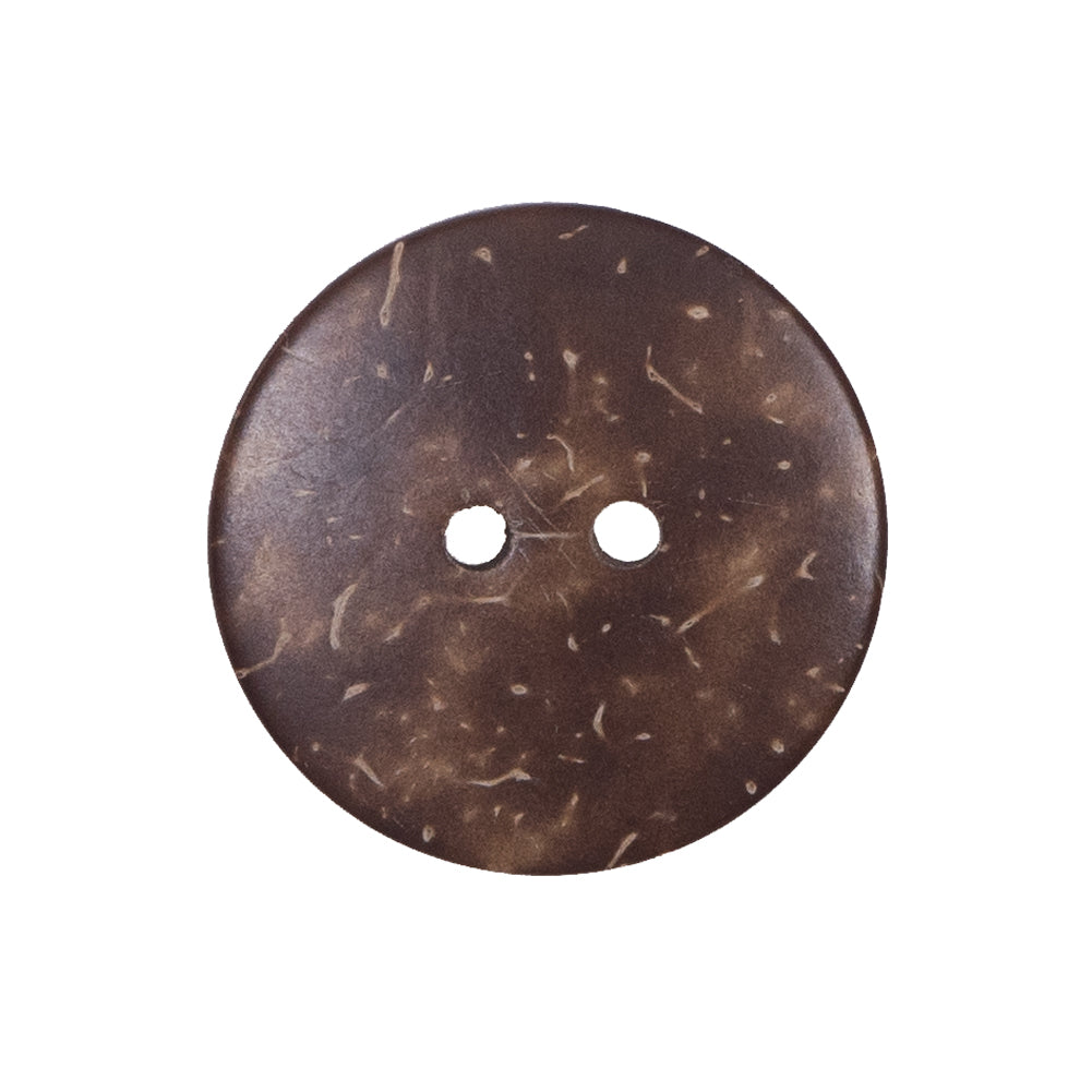Italian Brown Etched Coconut Button - 40L/25.5mm