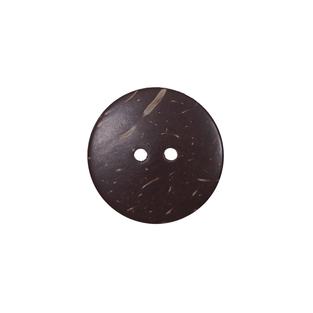 Italian Brown Etched Coconut Button - 28L/18mm