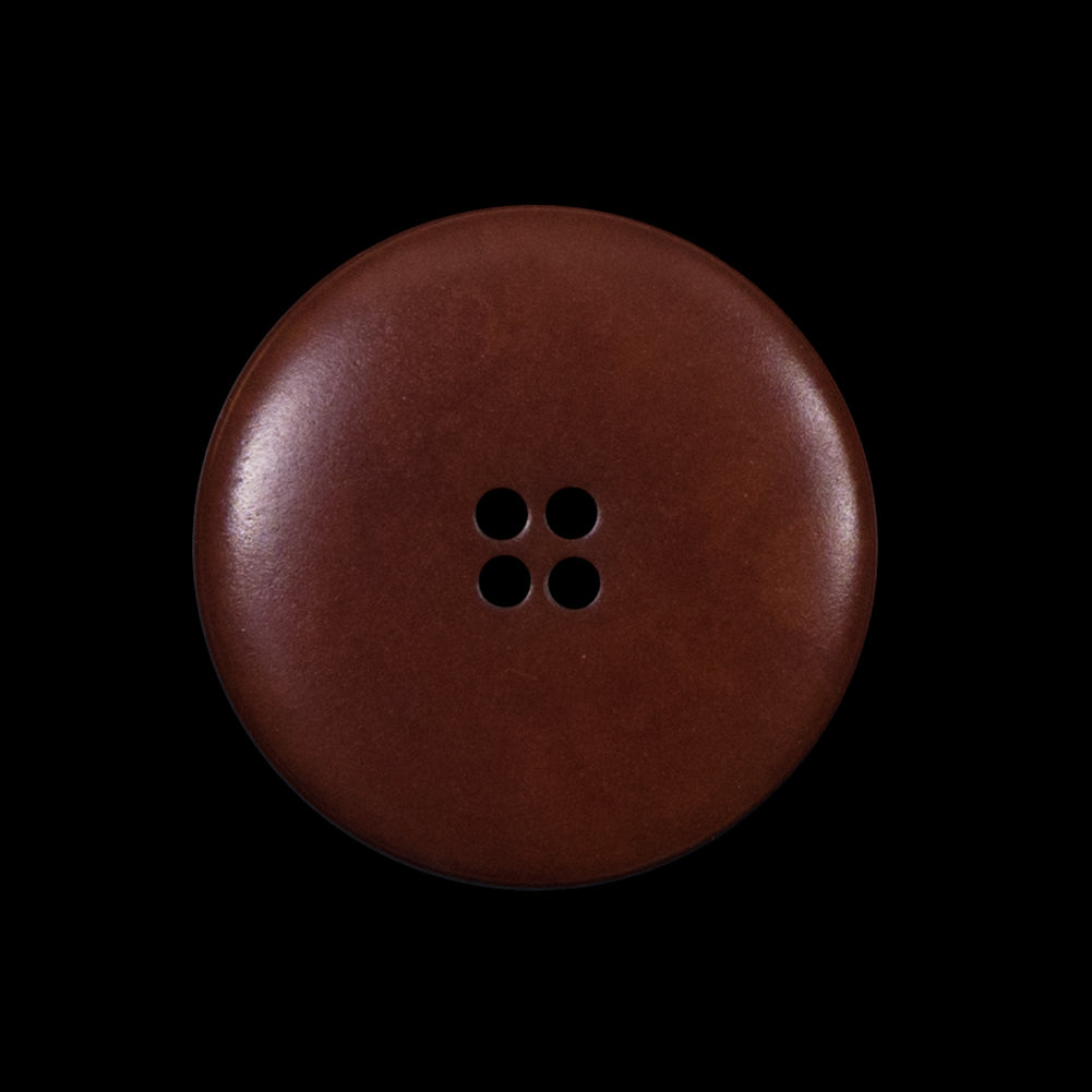 Italian Brown and White Etched Plastic Button - 40L/25.5mm