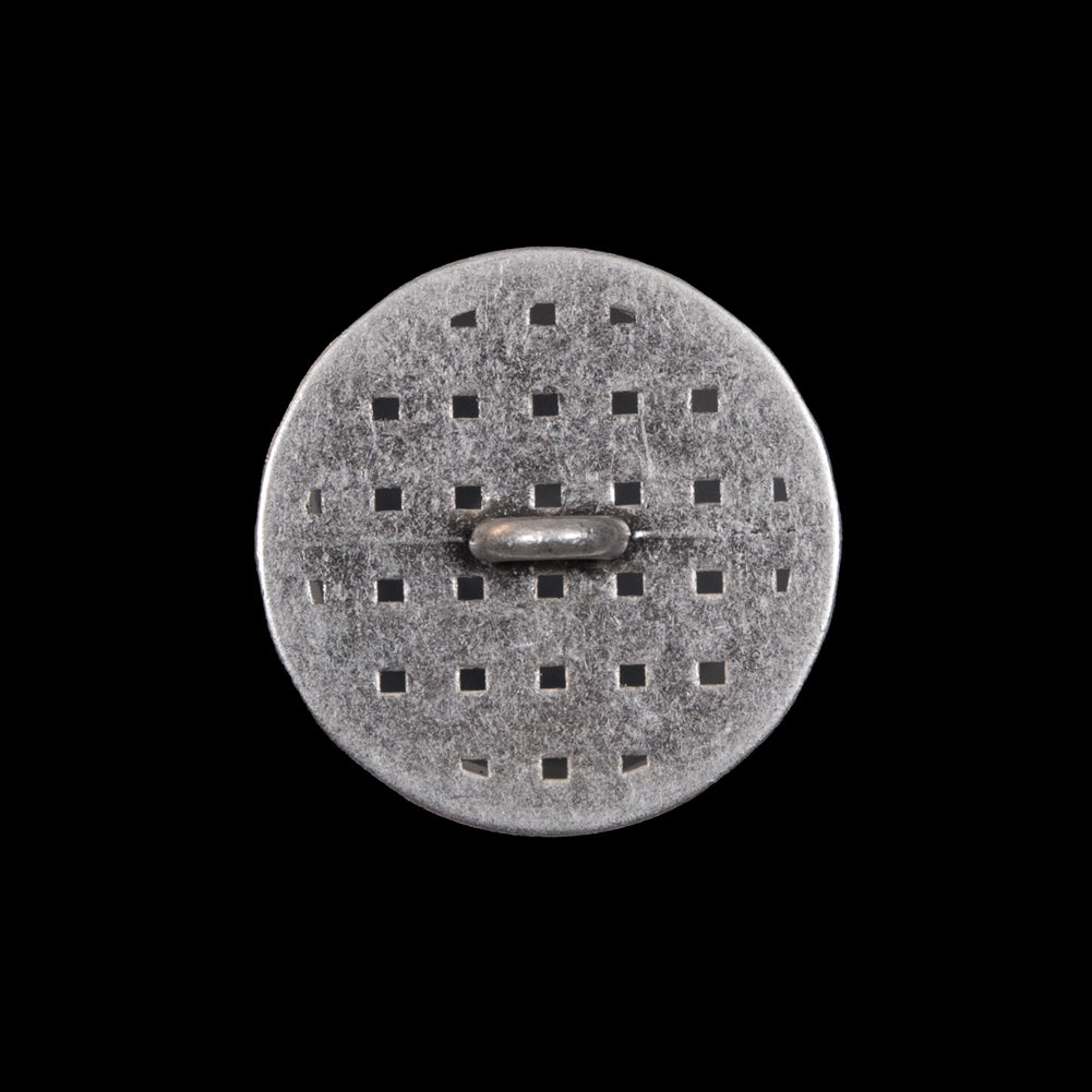 Italian Silver Metal Lattice Shank Back Button - 36L/23mm