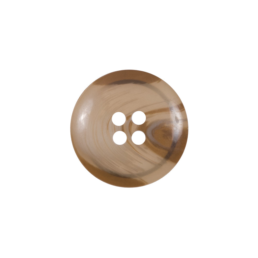 Beige and Brown Plastic 4-Hole Button - 32L/20mm