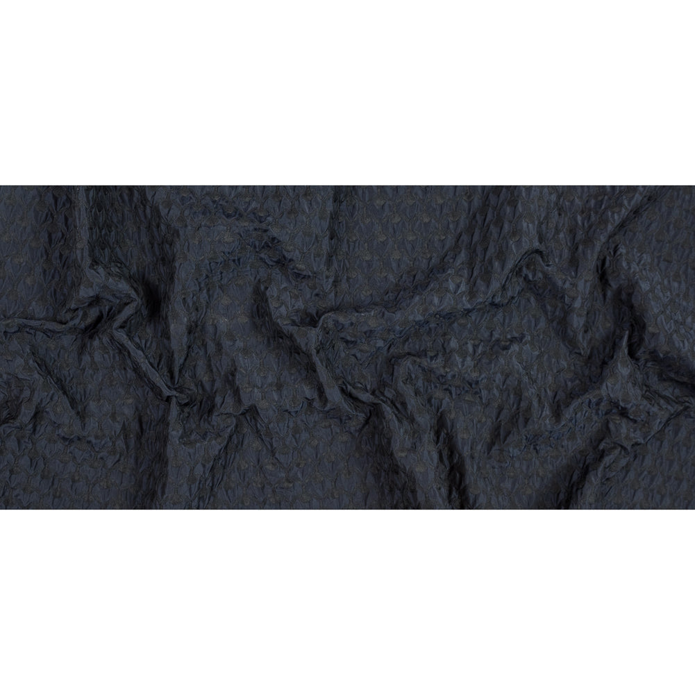 Black and Navy Quilted Brocade