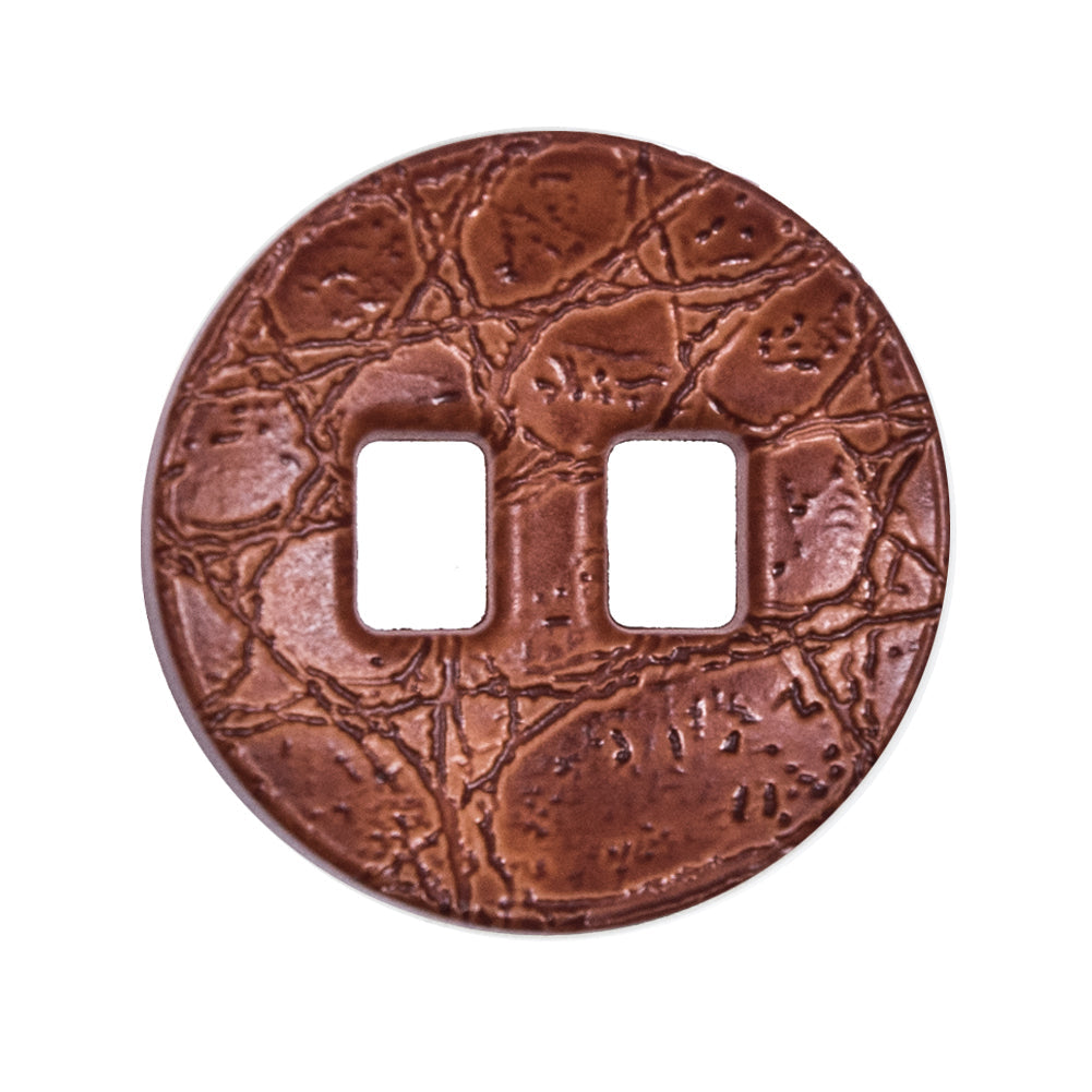 Light Brown Faux Leather Plastic Button - 44L/28mm