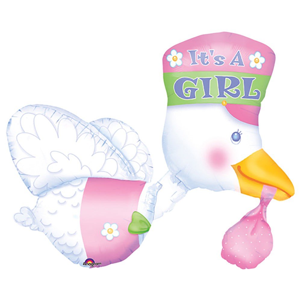 Foil Balloon Girls Bundle Of Joy Stork