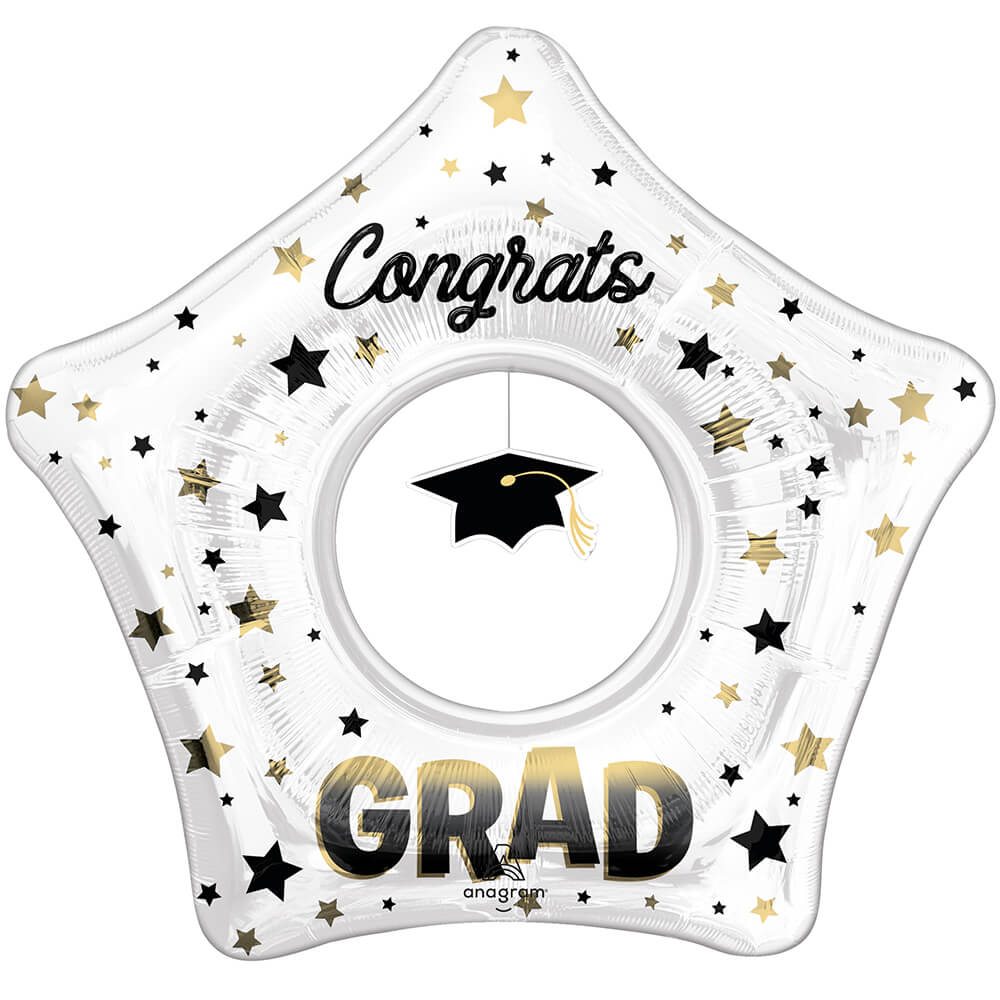 Graduation Foil Balloon 32 Inch Diffused Ombre Grad Cap Dangler