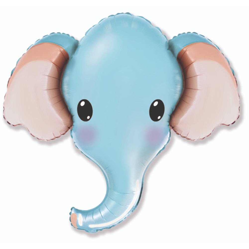Elephant Blue Foil Balloon