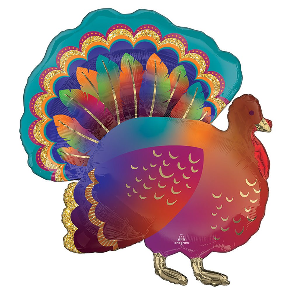 Turkey Foil Balloon 32 Inch Glitter