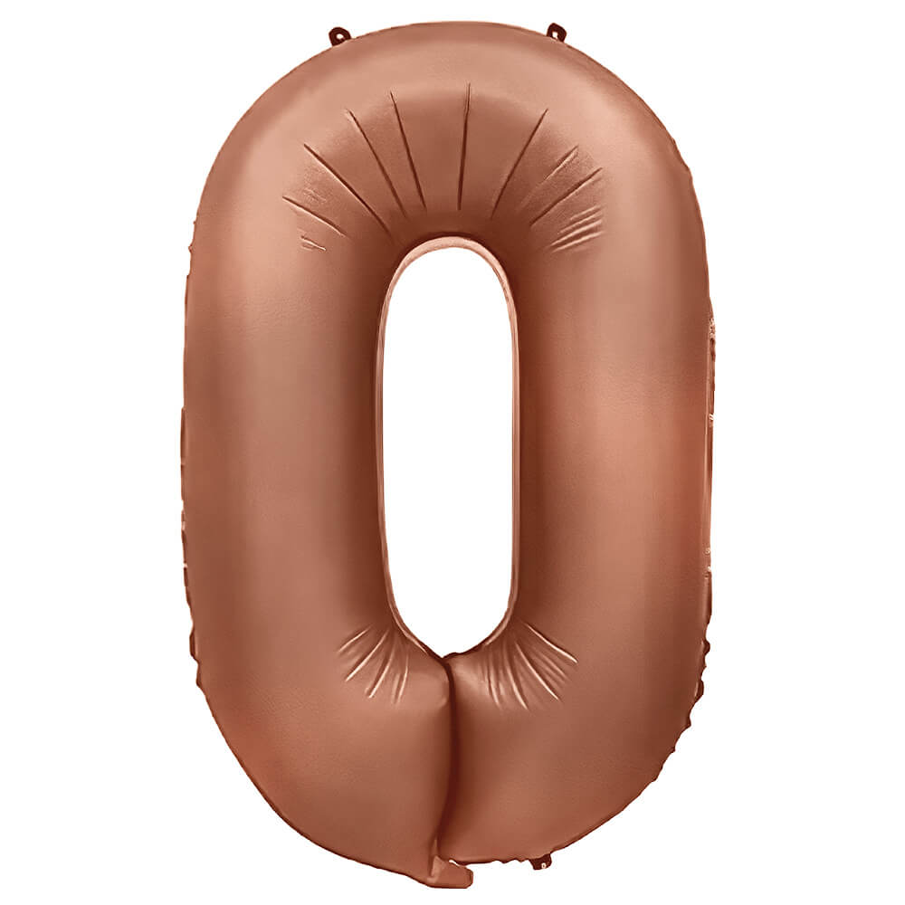 Foil Balloon Number 0 Rose Gold
