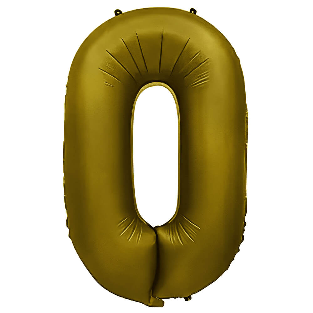 Foil Number 0 Balloon Vintage Gold