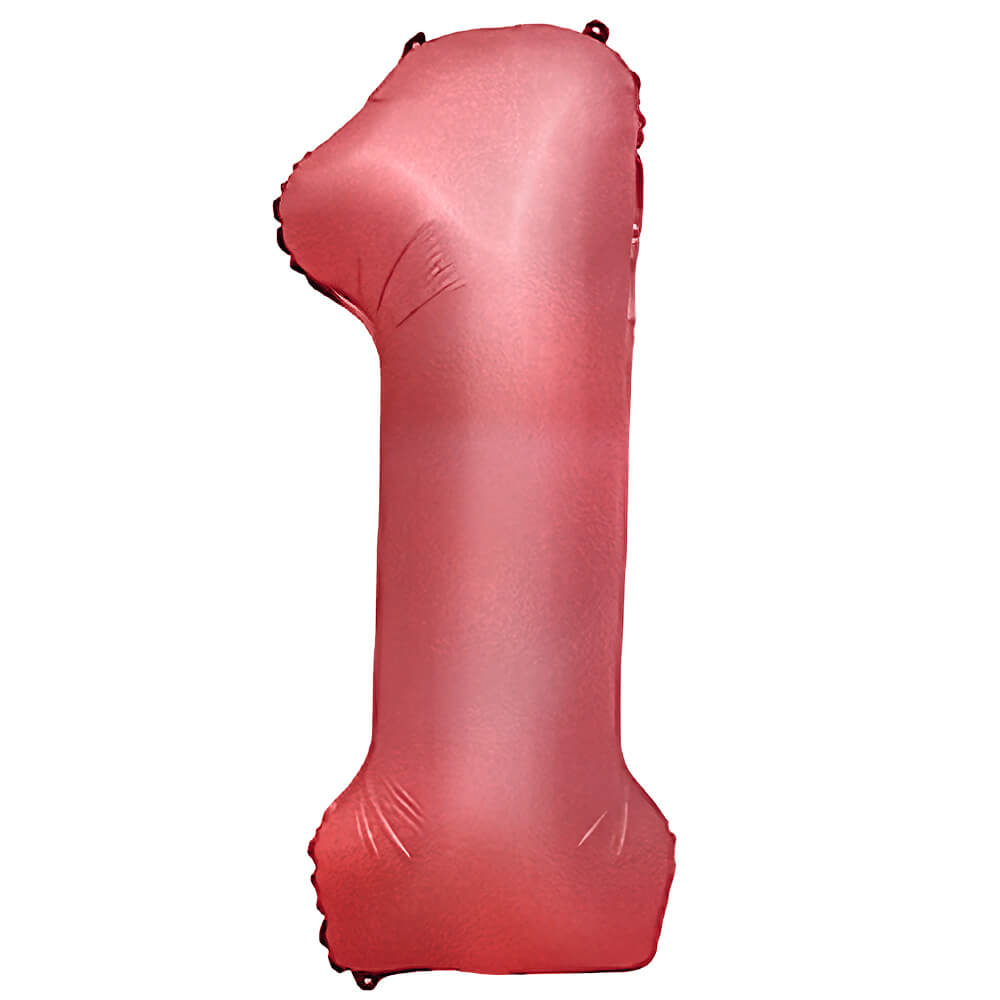 Foil Balloon Number 1 Crimson Red