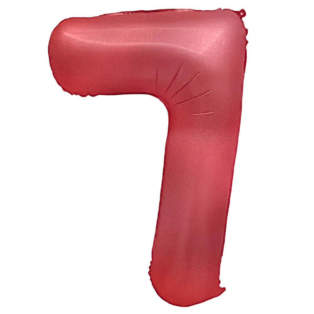 Foil Balloon Number 7 Crimson Red