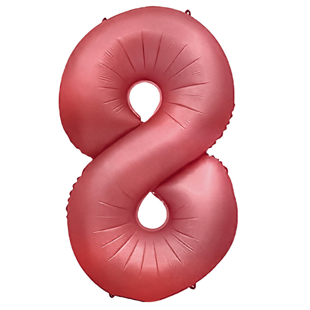 Number 8 Foil Balloon Crimson Red
