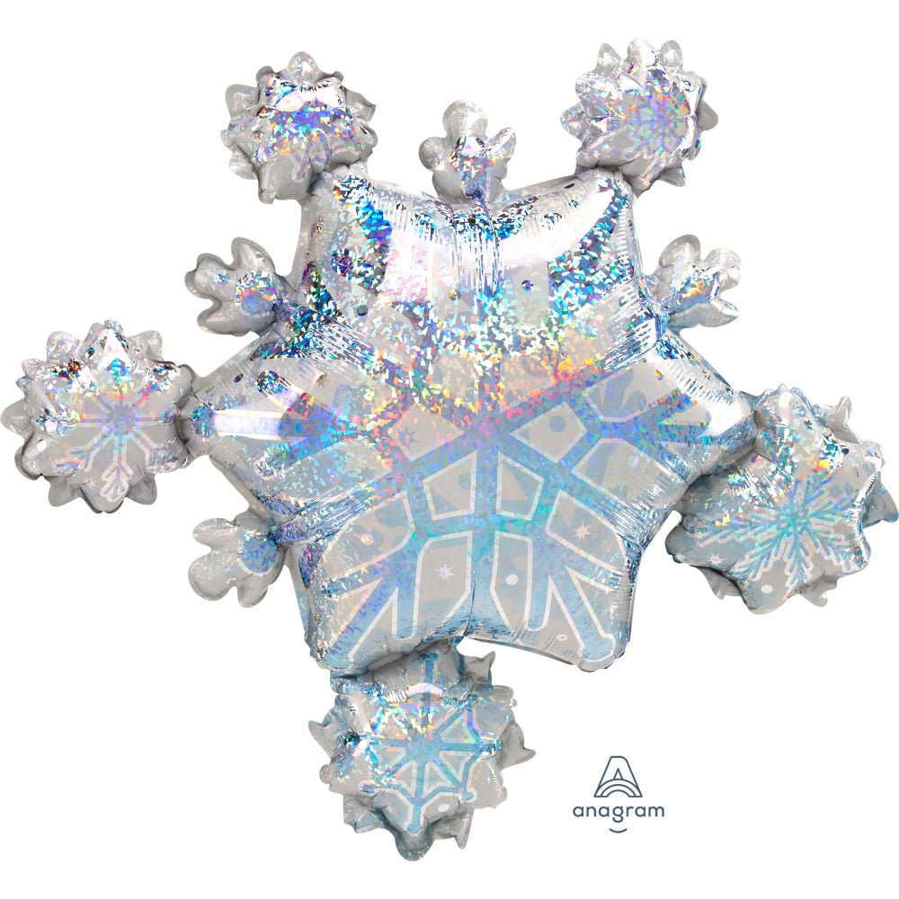 Foil Balloon Prismatic Snowflake Cluster