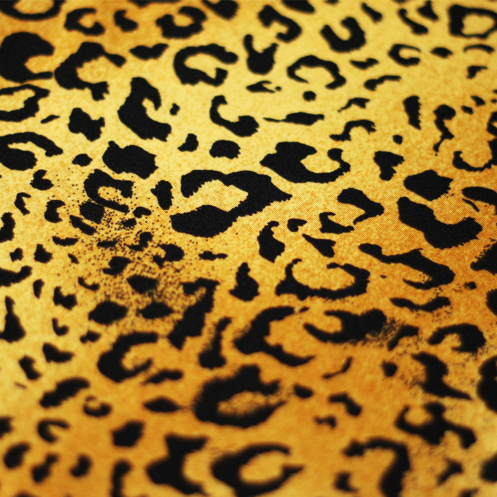 Cheetah Nylon Spandex Fabric - Tan, Brown, Black Cheetah Print, 58-60" Width (1 Yard)