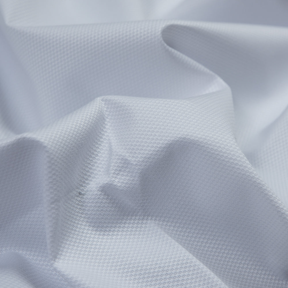 White Stretch Woven Cotton Pique
