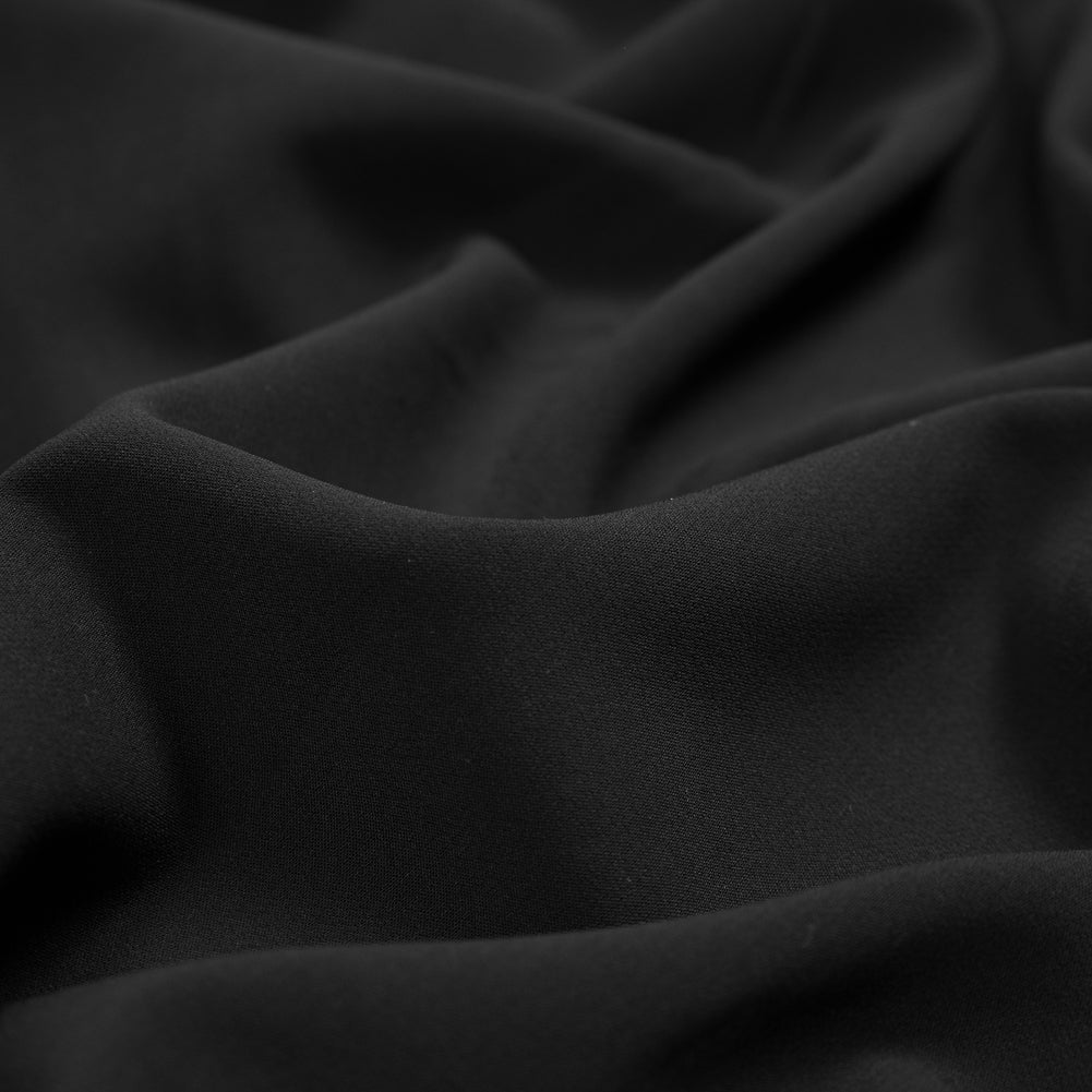 Black Stretch Polyester 4-Ply Crepe