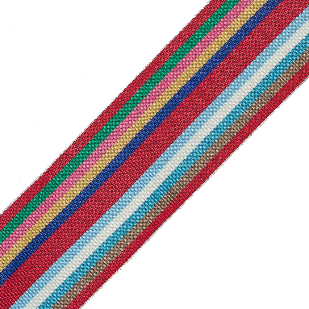 Multicolor Barcode Stripes Grosgrain Ribbon - 1.5"