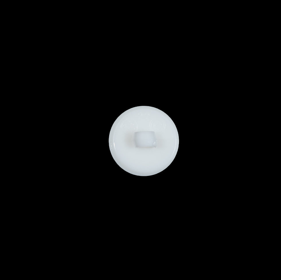 Italian White Plastic Shank Back Button - 16L/10mm