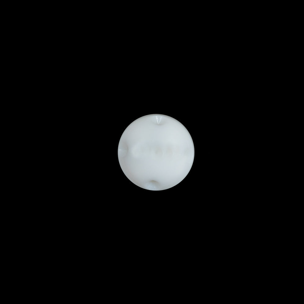 Italian White Plastic Shank Back Button - 16L/10mm