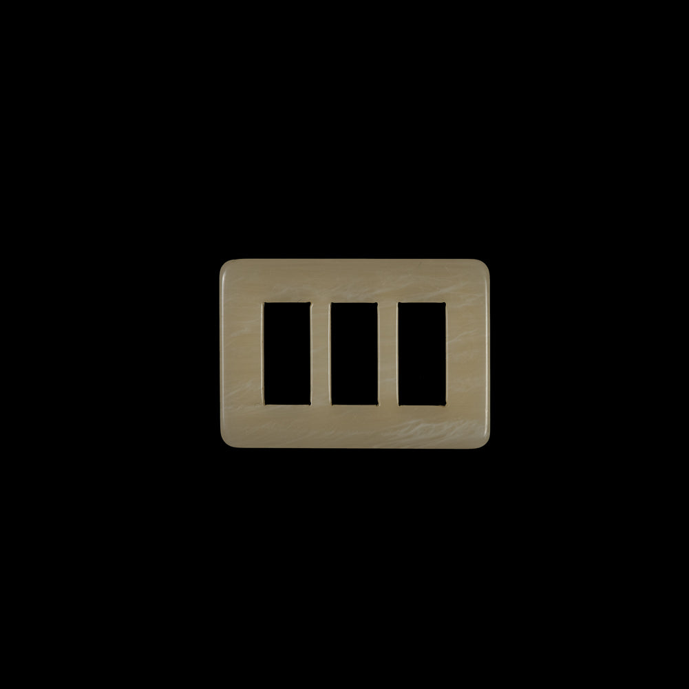 Ivory Rectangular Plastic Buckle - 1.5"