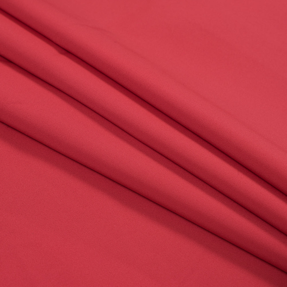 Red Coral Stretch Polyester and Viscose Woven