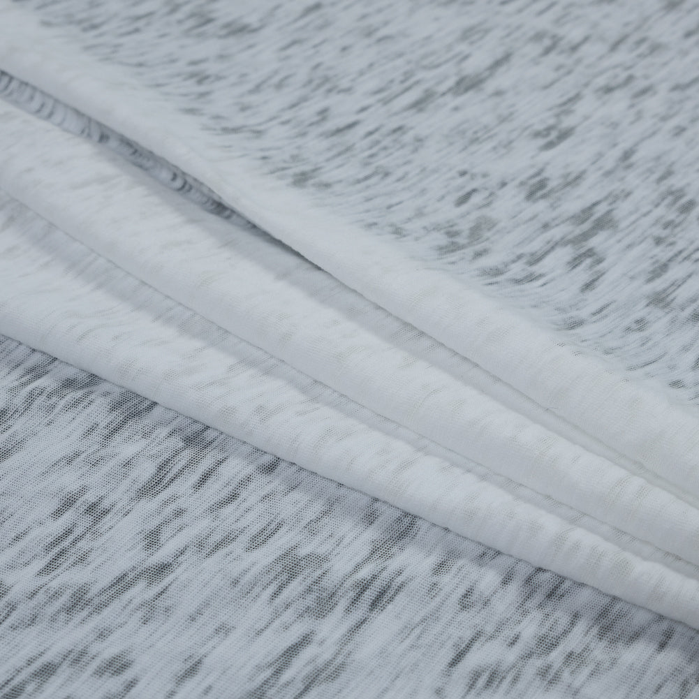 White Cotton and Polyester Burnout Jersey