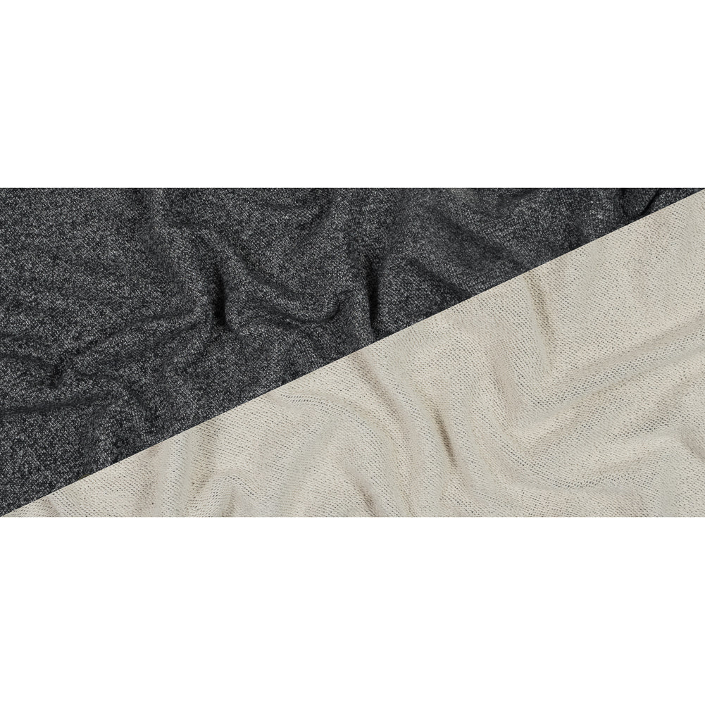 Thick Cotton French Terry - Heather Charcoal