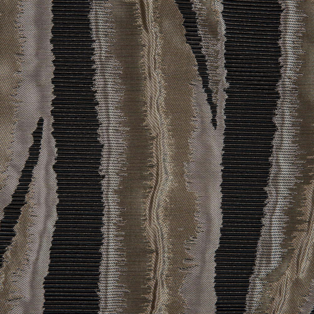 Gold and Black Abstract Polyester Brocade