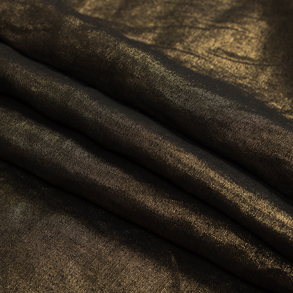 Simone Black Lightweight Woven with Metallic Gold Foil