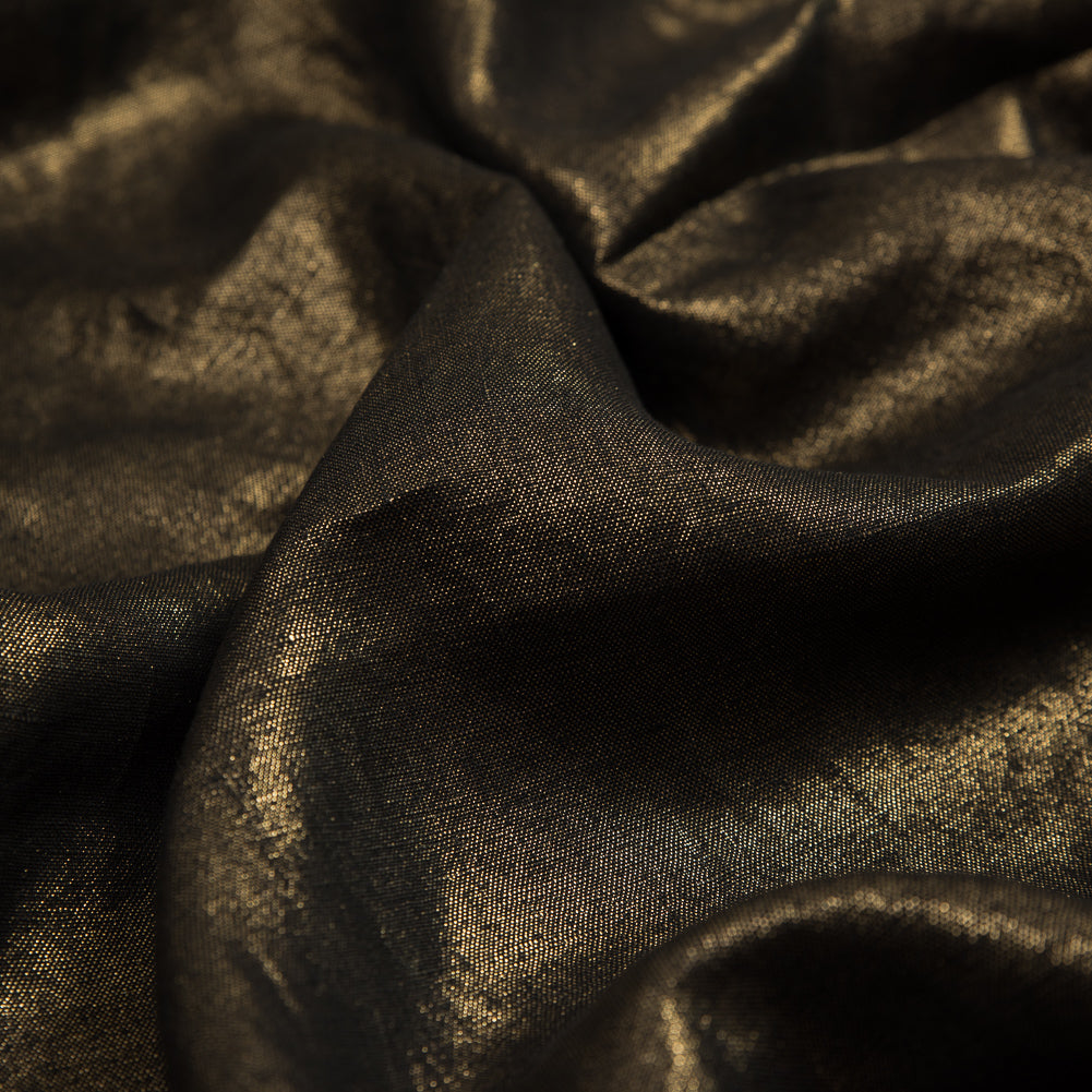 Simone Black Lightweight Woven with Metallic Gold Foil