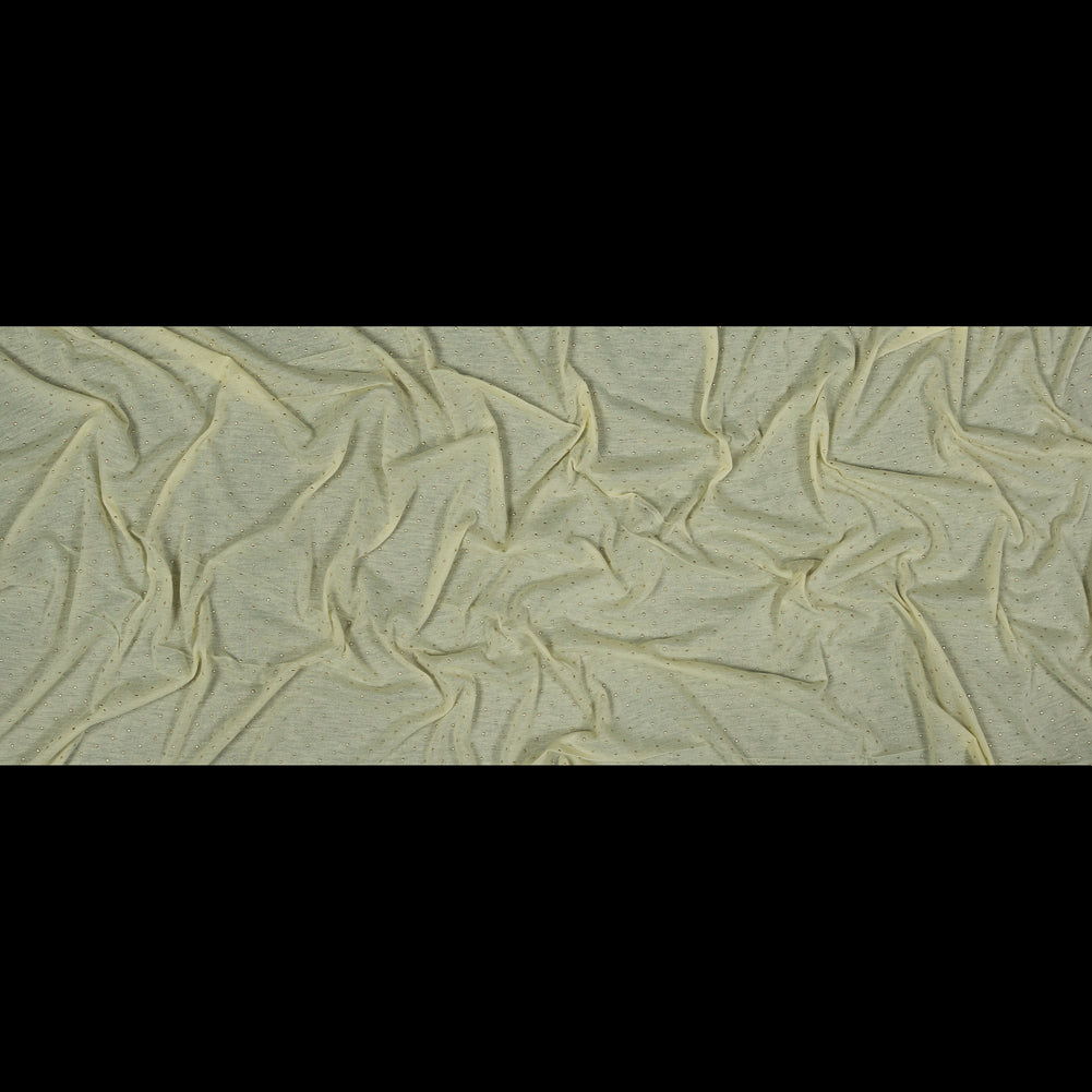 Yellow Gold-Dotted Polyester Jersey