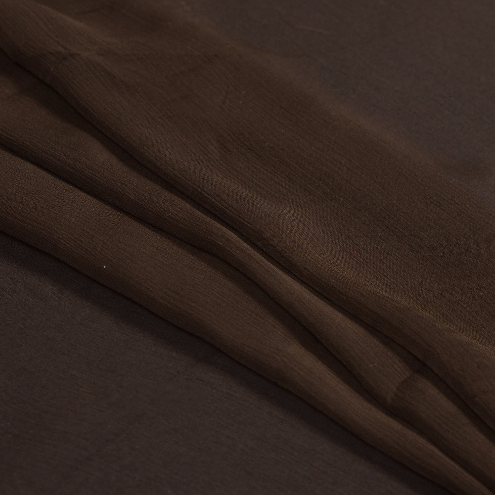 Chocolate Crinkled Silk Chiffon