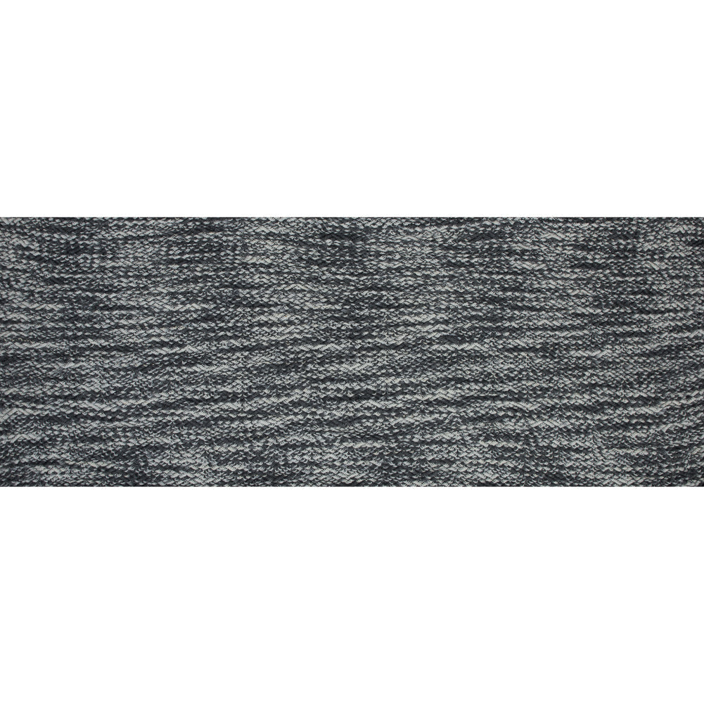 Wool Knit with Zig Zag Loops - Gray and White - Designer Deadstock