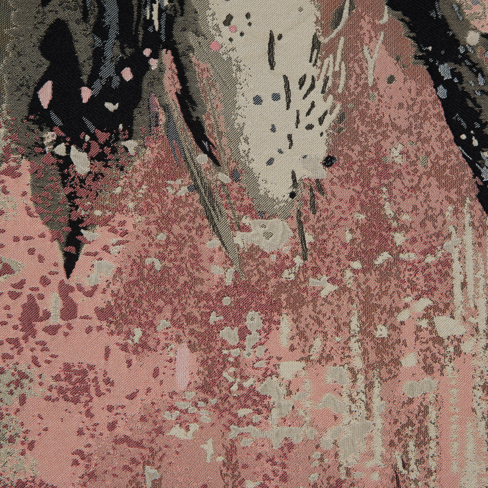 Pink, Beige and Black Abstract Jacquard