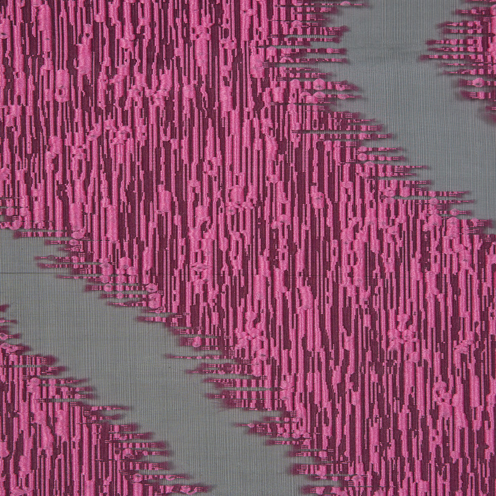 Organza Burnout Jacquard - Pink Chevron